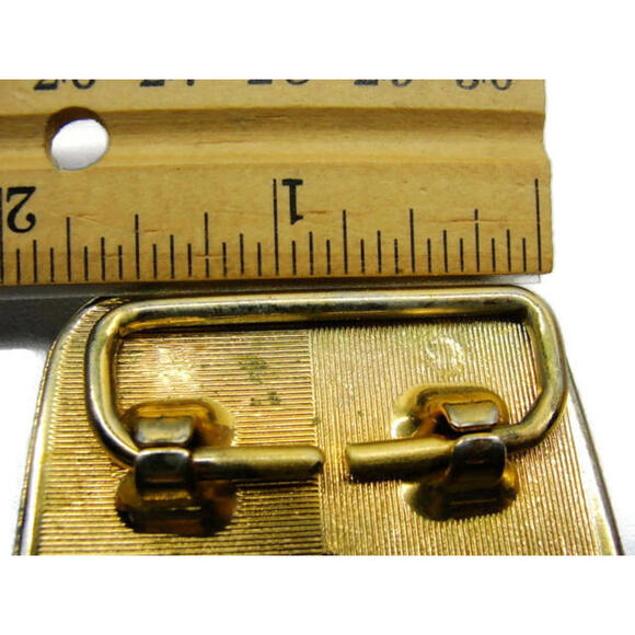 South Western Green Stone Black & Gold Tone Overlay Detailed Flower Belt Buckle - Picture 11 of 11